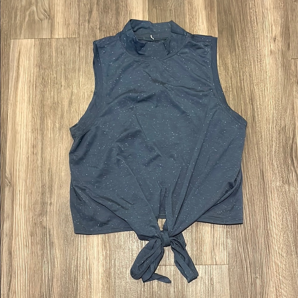 Lululemon Sleeveless Navy Top with Tie Front